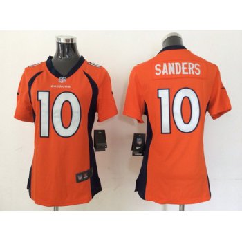 Nike Denver Broncos #10 Emmanuel Sanders 2013 Orange Game Womens Jersey