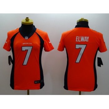 Nike Denver Broncos #7 John Elway 2013 Orange Limited Womens Jersey