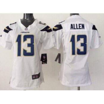 Nike San Diego Chargers #13 Keenan Allen 2013 White Game Womens Jersey