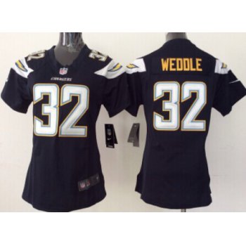 Nike San Diego Chargers #32 Eric Weddle 2013 Navy Blue Game Womens Jersey