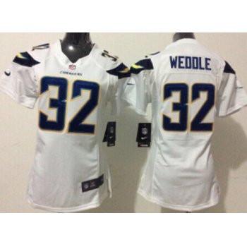 Nike San Diego Chargers #32 Eric Weddle 2013 White Game Womens Jersey