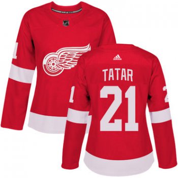 Adidas Detroit Red Wings #21 Tomas Tatar Red Home Authentic Women's Stitched NHL Jersey