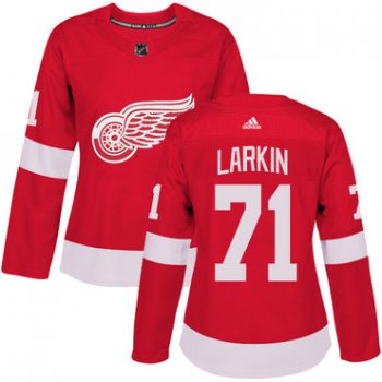 Adidas Detroit Red Wings #71 Dylan Larkin Red Home Authentic Women's Stitched NHL Jersey