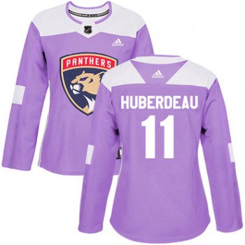Adidas Florida Panthers #11 Jonathan Huberdeau Purple Authentic Fights Cancer Women's Stitched NHL Jersey
