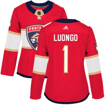 Adidas Florida Panthers #1 Roberto Luongo Red Home Authentic Women's Stitched NHL Jersey