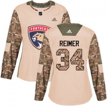 Adidas Florida Panthers #34 James Reimer Camo Authentic 2017 Veterans Day Women's Stitched NHL Jersey