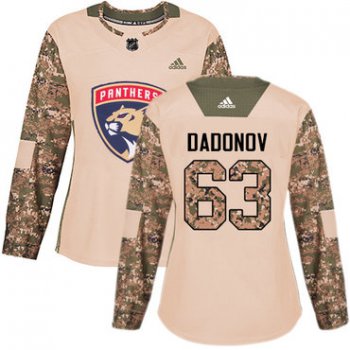 Adidas Florida Panthers #63 Evgenii Dadonov Camo Authentic 2017 Veterans Day Women's Stitched NHL Jersey
