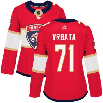 Adidas Florida Panthers #71 Radim Vrbata Red Home Authentic Women's Stitched NHL Jersey
