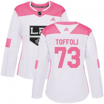 Adidas Los Angeles Kings #73 Tyler Toffoli White Pink Authentic Fashion Women's Stitched NHL Jersey