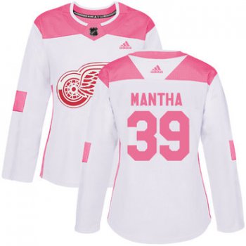 Adidas Detroit Red Wings #39 Anthony Mantha White Pink Authentic Fashion Women's Stitched NHL Jersey