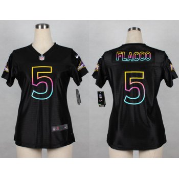 Nike Baltimore Ravens #5 Joe Flacco Pro Line Black Fashion Womens Jersey