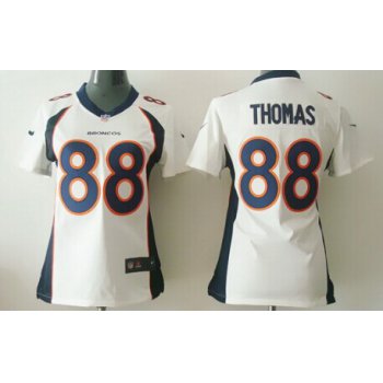 Nike Denver Broncos #88 Demaryius Thomas 2013 White Game Womens Jersey