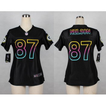 Nike Green Bay Packers #87 Jordy Nelson Pro Line Black Fashion Womens Jersey