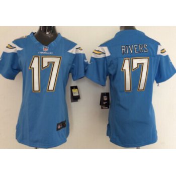 Nike San Diego Chargers #17 Philip Rivers 2013 Light Blue Game Womens Jersey