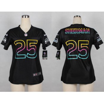 Nike Seattle Seahawks #25 Richard Sherman Pro Line Black Fashion Womens Jersey