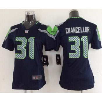 Nike Seattle Seahawks #31 Kam Chancellor Navy Blue Game Womens Jersey