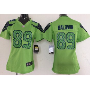 Nike Seattle Seahawks #89 Doug Baldwin Green Game Womens Jersey