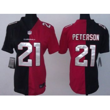 Nike Arizona Cardinals #21 Patrick Peterson Black/Red Two Tone Womens Jersey