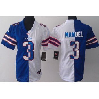 Nike Buffalo Bills #3 EJ Manuel Light Blue/White Two Tone Womens Jersey