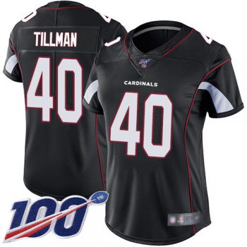 Nike Cardinals #40 Pat Tillman Black Alternate Women's Stitched NFL 100th Season Vapor Limited Jersey