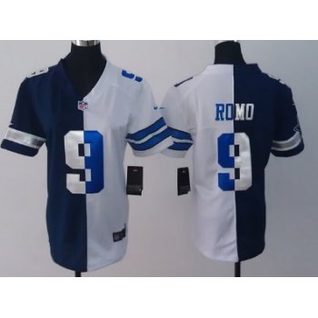 Nike Dallas Cowboys #9 Tony Romo Blue/White Two Tone Womens Jersey