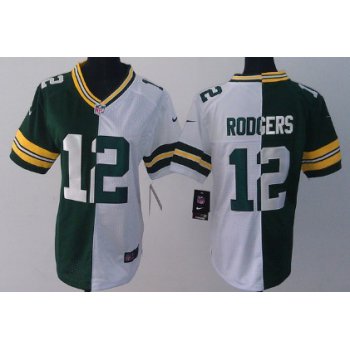 Nike Green Bay Packers #12 Aaron Rodgers Green/White Two Tone Womens Jersey