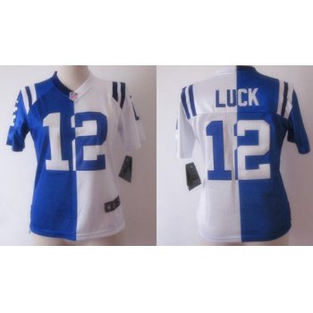 Nike Indianapolis Colts #12 Andrew Luck Blue/White Two Tone Womens Jersey
