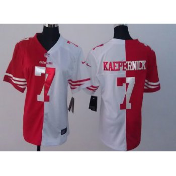Nike San Francisco 49ers #7 Colin Kaepernick Red/White Two Tone Womens Jersey