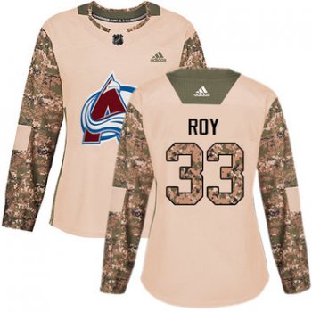 Adidas Colorado Avalanche #33 Patrick Roy Camo Authentic 2017 Veterans Day Women's Stitched NHL Jersey