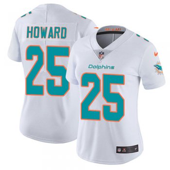 Dolphins #25 Xavien Howard White Women's Stitched Football Vapor Untouchable Limited Jersey