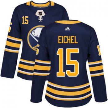 Adidas Buffalo Sabres #15 Jack Eichel Navy Blue Home Authentic Women's Stitched NHL Jersey