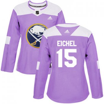 Adidas Buffalo Sabres #15 Jack Eichel Purple Authentic Fights Cancer Women's Stitched NHL Jersey