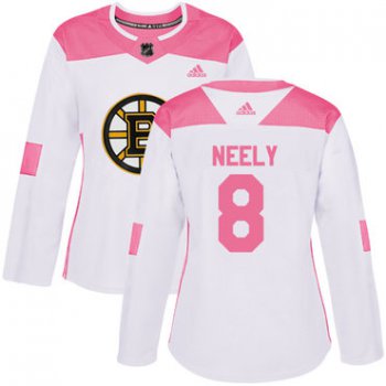 Adidas Boston Bruins #8 Cam Neely White Pink Authentic Fashion Women's Stitched NHL Jersey
