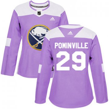 Adidas Buffalo Sabres #29 Jason Pominville Purple Authentic Fights Cancer Women's Stitched NHL Jersey