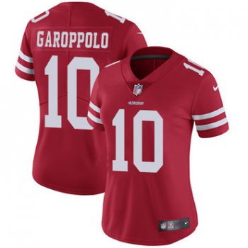 49ers #10 Jimmy Garoppolo Red Team Color Women's Stitched Football Vapor Untouchable Limited Jersey