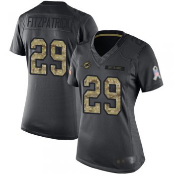 Dolphins #29 Minkah Fitzpatrick Black Women's Stitched Football Limited 2016 Salute to Service Jersey