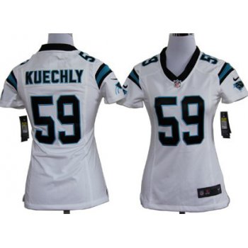 Nike Carolina Panthers #59 Luke Kuechly White Game Womens Jersey