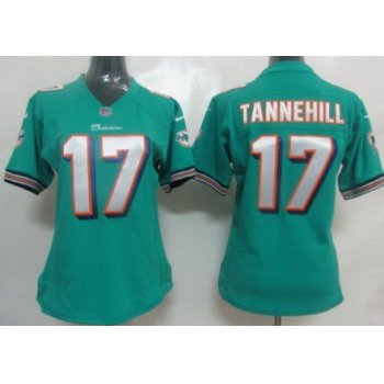 Nike Miami Dolphins #17 Ryan Tannehill Green Game Womens Jersey