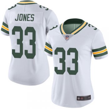 Women's Green Bay Packers #33 Aaron Jones White Vapor Untouchable Limited Jersey