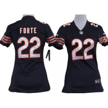 Nike Chicago Bears #22 Matt Forte Blue Game Womens Jersey