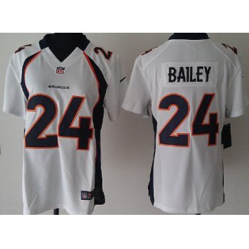 Nike Denver Broncos #24 Champ Bailey White Game Womens Jersey