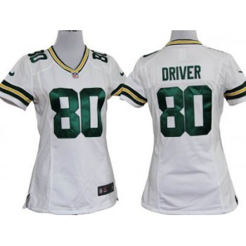 Nike Green Bay Packers #80 Donald Driver White Game Womens Jersey