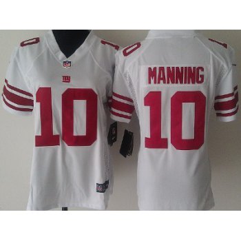 Nike New York Giants #10 Eli Manning White Game Womens Jersey