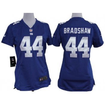 Nike New York Giants #44 Ahmad Bradshaw Blue Game Womens Jersey