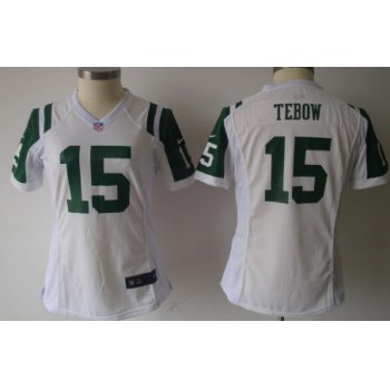 Nike New York Jets #15 Tim Tebow White Game Womens Jersey