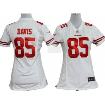 Nike San Francisco 49ers #85 Vernon Davis White Game Womens Jersey