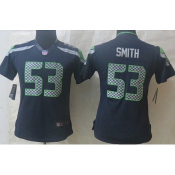 Nike Seattle Seahawks #53 Malcolm Smith Navy Blue Limited Womens Jersey