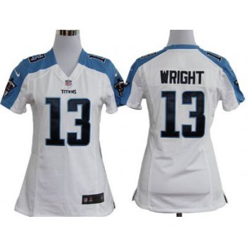 Nike Tennessee Titans #13 Kendall Wright White Game Womens Jersey