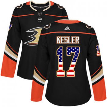 Adidas Anaheim Ducks #17 Ryan Kesler Black Home Authentic USA Flag Women's Stitched NHL Jersey