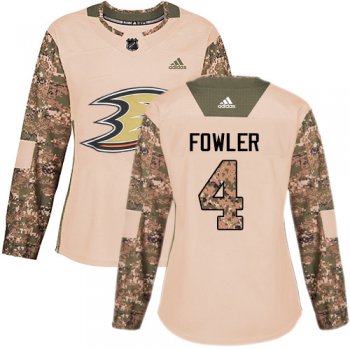 Adidas Anaheim Ducks #4 Cam Fowler Camo Authentic 2017 Veterans Day Women's Stitched NHL Jersey